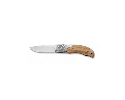 Coltello da Tasca Lama Inox Manico Inox con Inserti in legno Cm 18